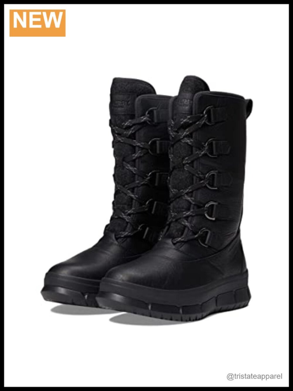 Women's Waterproof Snow Boots Lace Up Mid Calf Leather